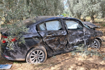 Hurdaya dönen araçtan sağ çıktı