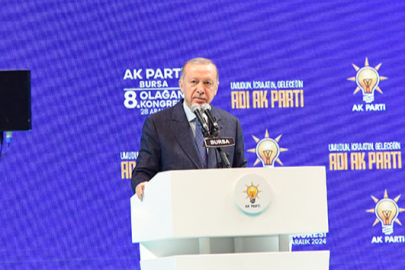 Erdoğan AK Parti İl Kongresi için Bursa'da